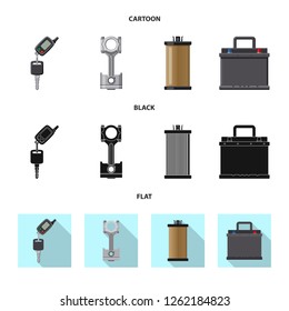 Vector design of auto and part symbol. Collection of auto and car vector icon for stock.