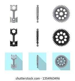Vector design of auto and part symbol. Collection of auto and car stock symbol for web.