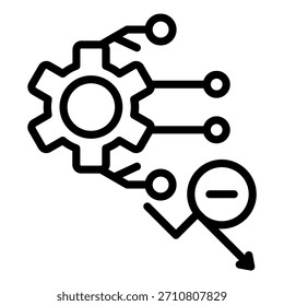 Estilo de ícone de drawbacks de automação de design de vetor