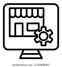 Estilo de icono de venta al por menor de automatización de diseño de Vector