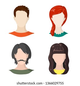 Vector design of avatar and dummy icon. Collection of avatar and figure vector icon for stock.