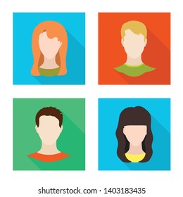 Vector design of avatar and dummy icon. Collection of avatar and figure vector icon for stock.