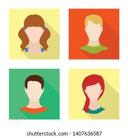 Vector design of avatar and dummy logo. Collection of avatar and figure stock symbol for web.