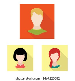 Vector design of avatar and dummy logo. Set of avatar and figure stock vector illustration.