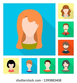 Vector design of avatar and dummy sign. Set of avatar and figure stock vector illustration.