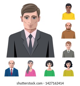 Vector design of avatar and face icon. Set of avatar and profile stock symbol for web.