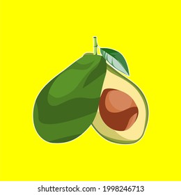 diseño vectorial, arte de clip de frutas aguacate