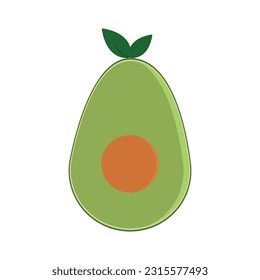 Vector design avocado isolated on white background.