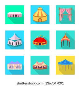 Vector design of awning and shelter icon. Collection of awning and canopy vector icon for stock.