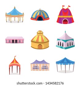 Vector design of awning and shelter icon. Collection of awning and canopy stock symbol for web.