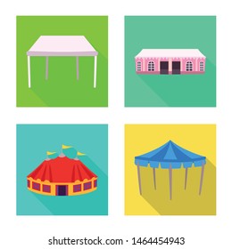 Vector design of awning and shelter icon. Collection of awning and canopy vector icon for stock.