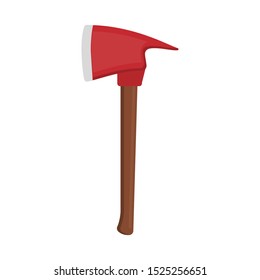 Vector design of ax and fireman sign. Graphic of ax and arms stock symbol for web.
