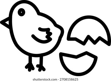 Estilo del icono del pollito del bebé del diseño del Vector