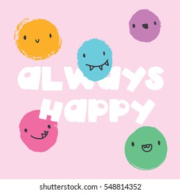 vector design for baby print with funny faces