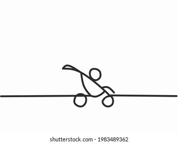 Diseño vectorial de la cazadora en diseño de línea única. estilo de arte de línea continua, diseño de líneas de dibujo sencillas. 