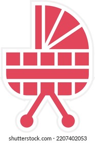 Diseño de vectores Estilo de iconos de Stroller de Bebé