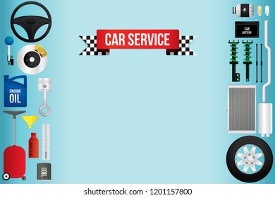 Vector design background for car mechanic service and repair.