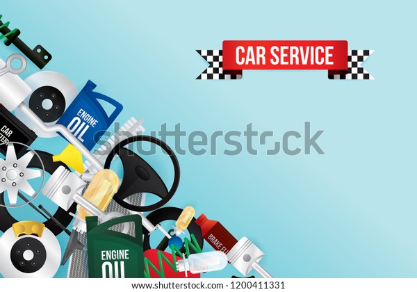 Vector design background for car mechanic service
and repair.