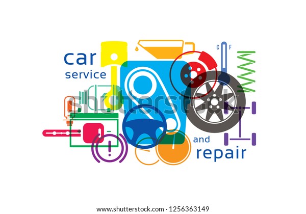 Vector design background for car mechanic service\
and repair.