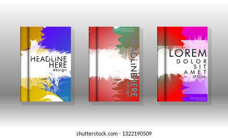 Vector design of background cover with colorful abstract spray patterns. Color mixture.