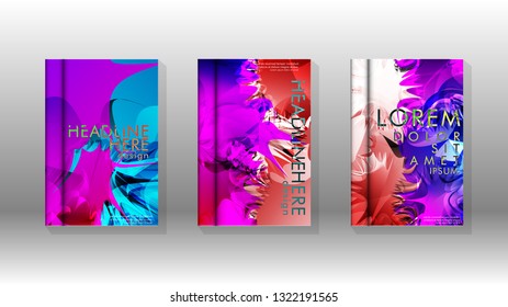 Vector design of background cover with colorful abstract spray patterns. Color mixture.