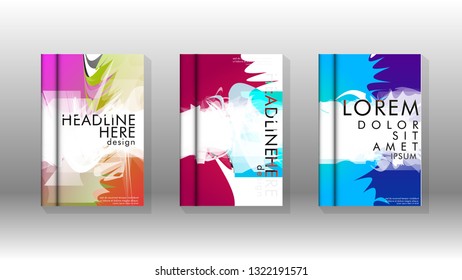 Vector design of background cover with colorful abstract spray patterns. Color mixture.