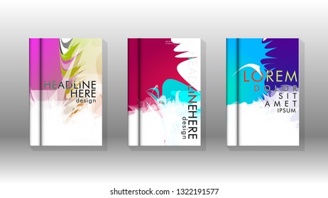 Vector design of background cover with colorful abstract spray patterns. Color mixture.
