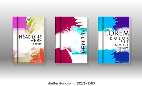 Vector design of background cover with colorful abstract spray patterns. Color mixture.