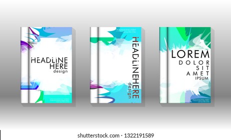 Vector design of background cover with colorful abstract spray patterns. Color mixture.
