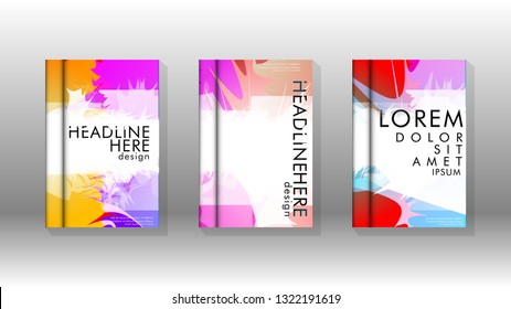 Vector design of background cover with colorful abstract spray patterns. Color mixture.