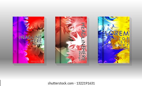 Vector design of background cover with colorful abstract spray patterns. Color mixture.