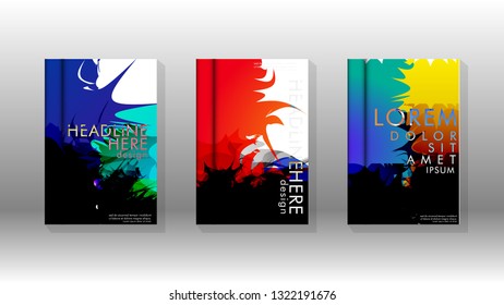 Vector design of background cover with colorful abstract spray patterns. Color mixture.