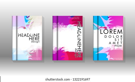 Vector design of background cover with colorful abstract spray patterns. Color mixture.