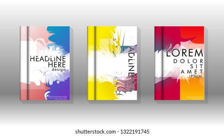 Vector design of background cover with colorful abstract spray patterns. Color mixture.