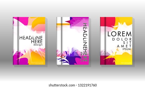 Vector design of background cover with colorful abstract spray patterns. Color mixture.