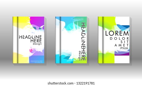 Vector design of background cover with colorful abstract spray patterns. Color mixture.
