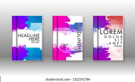 Vector design of background cover with colorful abstract spray patterns. Color mixture.