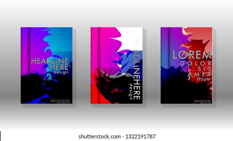 Vector design of background cover with colorful abstract spray patterns. Color mixture.