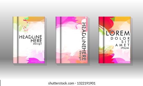 Vector design of background cover with colorful abstract spray patterns. Color mixture.
