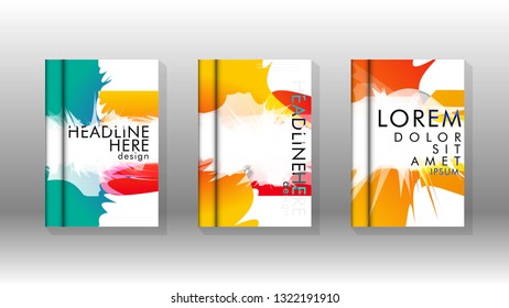 Vector design of background cover with colorful abstract spray patterns. Color mixture.