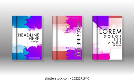 Vector design of background cover with colorful abstract spray patterns. Color mixture.