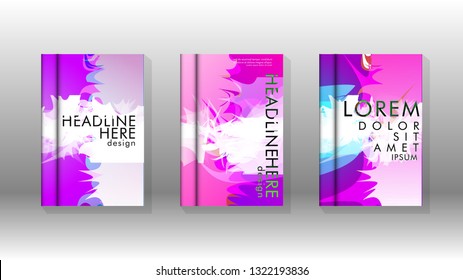 Vector design of background cover with colorful abstract spray patterns. Color mixture.