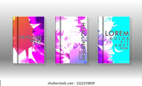 Vector design of background cover with colorful abstract spray patterns. Color mixture.