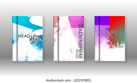 Vector design of background cover with colorful abstract spray patterns. Color mixture.