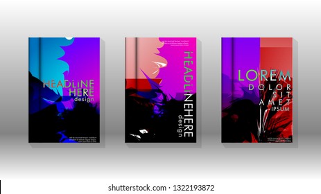 Vector design of background cover with colorful abstract spray patterns. Color mixture.