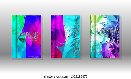 Vector design of background cover with colorful abstract spray patterns. Color mixture.