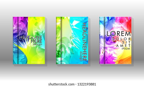 Vector design of background cover with colorful abstract spray patterns. Color mixture.