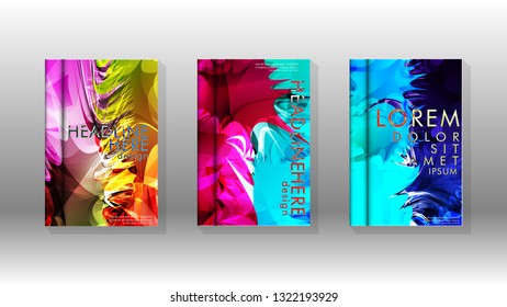 Vector design of background cover with colorful abstract spray patterns. Color mixture.