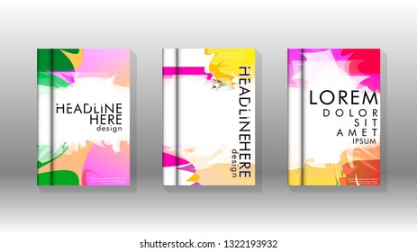 Vector design of background cover with colorful abstract spray patterns. Color mixture.