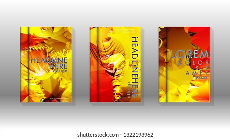 Vector design of background cover with colorful abstract spray patterns. Color mixture.